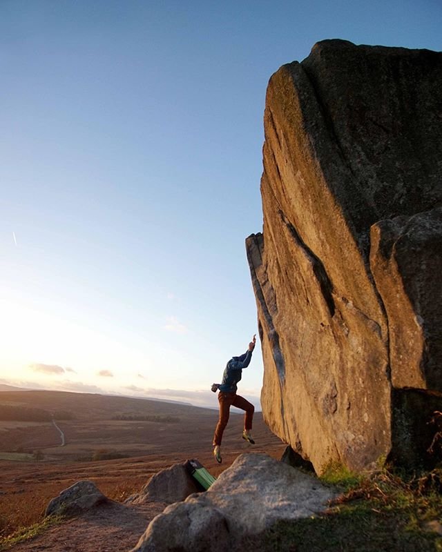 Stay tuned for Monday’s episode of Climbing Guide to Galaxy. This time - Peak District 📸 @simona.lenc 
#engineeredforclimbing #bouldering #ocun #thinkvertical #CGTG