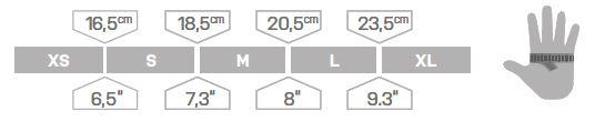 Ocun Crack Gloves Size Chart